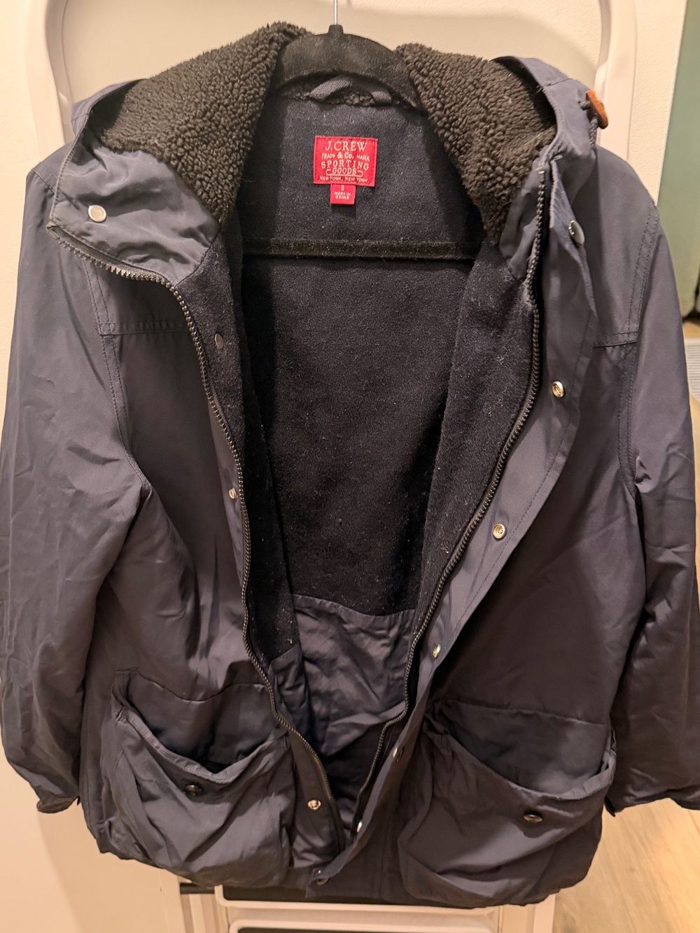 J.Crew  Black Sherpa-Lined Jacket